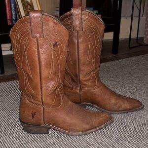 Frye Women’s Brown Leather Cowboy Boots